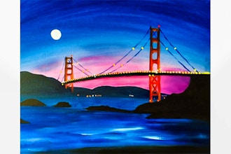 Virtual Paint Nite: Moon Over Golden Gate Bridge